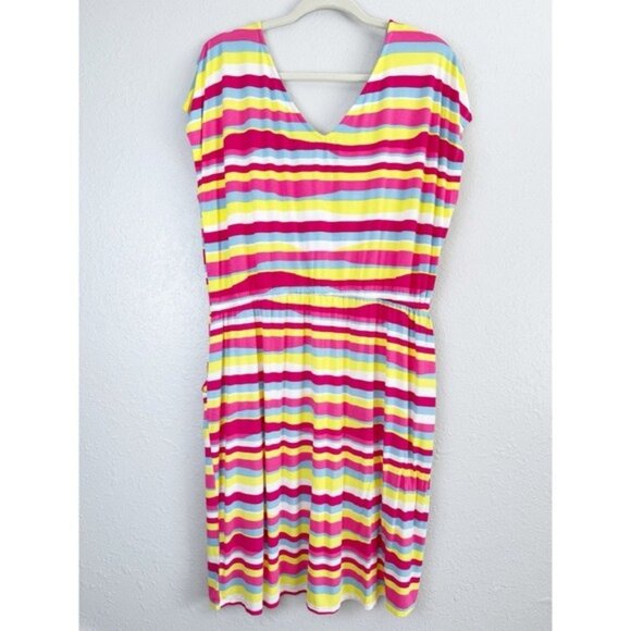Torrid striped supersoft mini dolman sleeve dress waist tie coverup 2 2XL - Picture 7 of 11